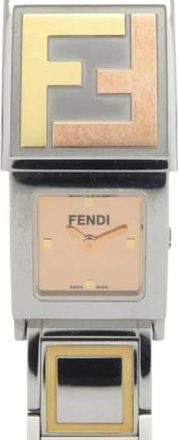 Fendi Pre-owned Roestvrijstalen Horloge - Dames - Vintage Horloges - Roze - ONE Size - Vintage
