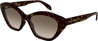 Alexander McQueen Cat Eye Sunglasses - female - Alexander McQueen - Sunglasses - Brown - 54 MM - Accessories