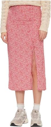 Pepe Jeans London Moderne Midi Rok met Decoratieve Naden - Dames - Midirokken - Roze - XS - Rokken