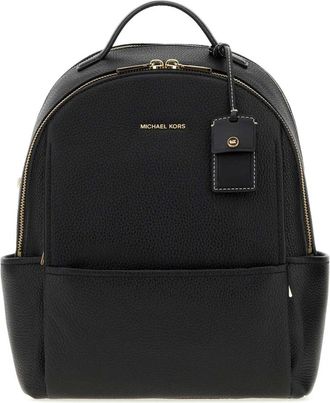 Michael Kors Sable Medium Rugzak - Dames - Rugzakken - Zwart - ONE Size - Leer - Tassen