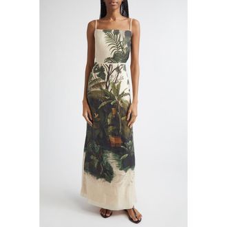 Johanna Ortiz Andean Mythology Maxi Dress in Ecru /Green at Nordstrom, Size 10