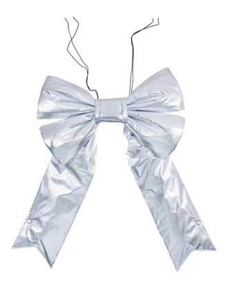 Vickerman 18In X 23In Silver Metallic Outdoor Christmas Bow With Uv Treated Material & Wire To Hang