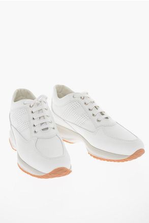 Hogan Leather Sneakers INTERACTIVE With Perforated Logo size 40