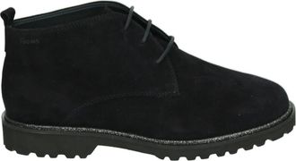 Sioux Blauwe damesschoenen met uitneembaar voetbed - Dames - Veterlaarzen - Blauw - 42 EU - Leer - Schoenen