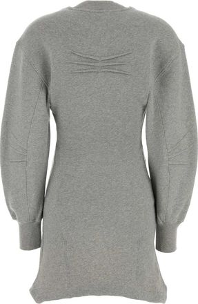 The Attico Womens Melange Grey Cotton Sweatshirt Dress Exterior: Abiti