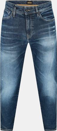 HUGO BOSS Mens Mid Rise Slim Fit Five Pocket Jeans in Med Blue - Size 33W/34L