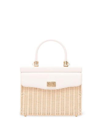 Rodo Wicker And Leather Medium Handbag