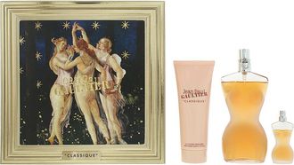 Jean Paul Gaultier Womens Classique Eau De Toilette 100ml, Eau De 6ml + Body Lotion 75ml Gift Set for Her - Green - One Size