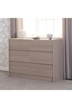 Seconique Paris 6 Drawer Chest in Light Grey