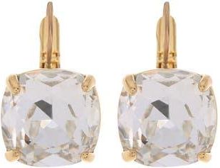 Kate Spade New York gold-tone square cut crystal huggie hoops in Clear at Nordstrom Rack