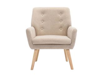 VENTE-UNIQUE.COM Sill&oacute;n cl&aacute;sico poli&eacute;ster beige