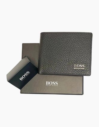 HUGO BOSS Mens HUGO BOSS Monist Mens Leather Bifold Wallet - Black - Size: UNI