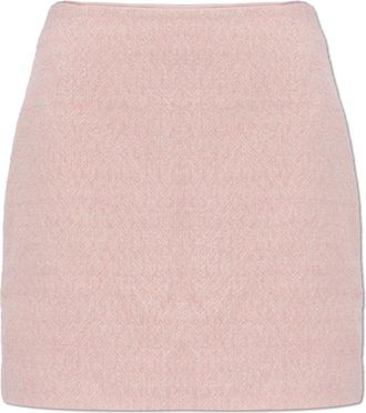 Rotate Lina Boucl&eacute; Mini Rok - Dames - Korte rokken - Roze - S - Wol - Rokken