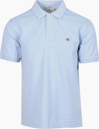 GANT Mens GANT REG SHIELD SS PIQUE POLO SHIRT FRESH BLUE - Size: 38