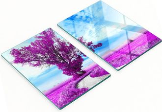 OEM Tablas De Servir De Cristal Para Cocina Con Gr&aacute;ficos De &Aacute;rbol Y Camino, 2 X 40 X 52 Cm