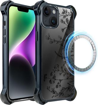 OEM Funda Ibizu Dropguard Ultra Para Iphone 14 Plus Con Magsafe, Color Midnight, Touch Of Flowers