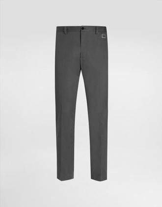 Dolce & Gabbana Tailored Cotton Pants - Man Pants And Shorts Grey 44