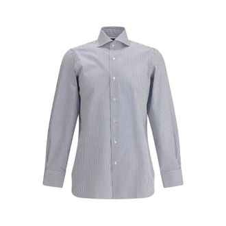 Finamore Heren, Overhemden, Blauw, Maat: 4XL Katoen