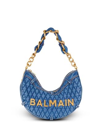 Balmain 1945 Soft Moon denim shoulder bag - women - Cotton - One Size - Blue