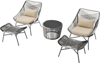 Manhattan Comfort Ashland Modern 3Pc Patio Conversation Set