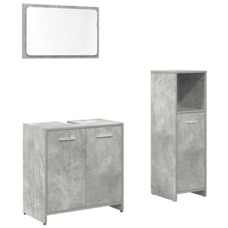 Berkfield Home 3 Piece Bathroom Furniture Set Concrete Grey Engineered Wood