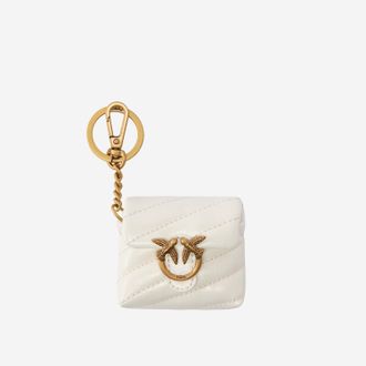 Pinko Quilted Calfskin Card Case - White
