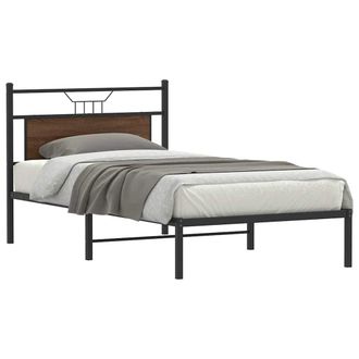 Berkfield Home Bed Frame without Mattress Brown Oak 107x203 cm Engineered Wood