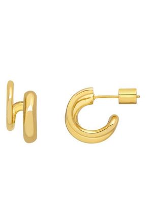 Estella Bartlett Minimalist Double Illusion Hoop Earrings in Gold at Nordstrom