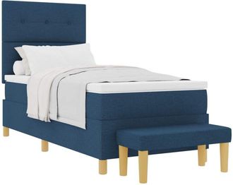 vidaXL Box Spring Bed with Mattress Blue 80 x 200 cm Fabric vidaXL