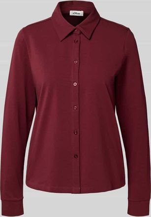 s.Oliver Red Label Regular Fit Hemdbluse aus Baumwoll-Mix in Bordeaux, Größe 34