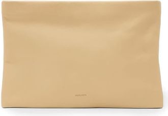 AllSaints Bettina Leather Clutch in Mellow Yellow at Nordstrom