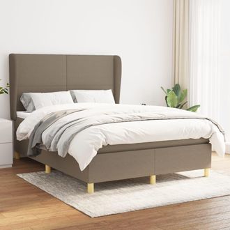 vidaXL Vidaxl - Cama Box Spring Con Colch&oacute;n Tela Gris Taupe 140x190 Cm
