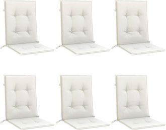 vidaXL Vidaxl - Cojines Silla Respaldo Bajo 6 Ud Tela Crema Melange 100x50x4 Cm