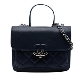Chanel Pre-owned Vintage Quilted Shoulder Bag - Dames - Pre-owned - Blauw - Maat: ONE Size Leer