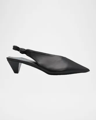 Loewe 45mm Origami Cubic Leather Slingback Pumps