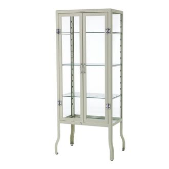 Oresteluchetta Vitrina con 2 puertas en acero lacado marfil cm. L.70 p.45 h.161
