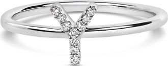 House of Brilliance 10K Gold Diamond Accent Initial A-Z Ring