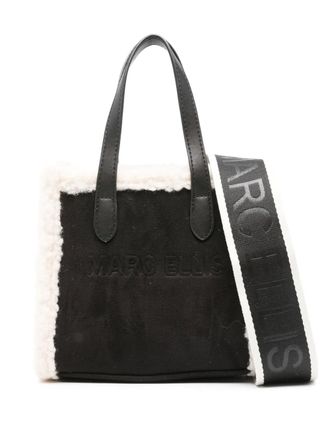 Marc Ellis shearling-trim shoulder bag - women - Fabric - One Size - Black
