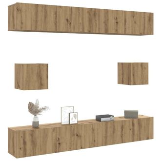 Berkfield Home 6 Piece TV Cabinet Set Wall-mounted Artisan Oak Engineered Wood