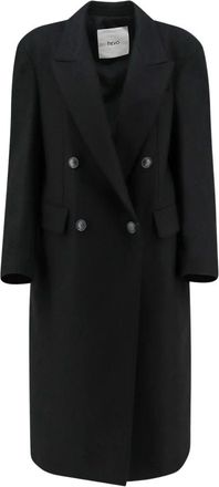 Hev&ograve; Martinafranca Jas - Dames - Mantel - Zwart - 2XS - Wol - Jassen