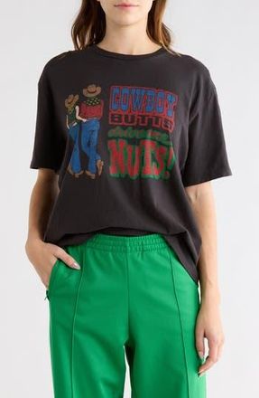 Re/Done Cowboy Butts Boyfriend T-Shirt in Washed Black at Nordstrom Rack, Size Medium