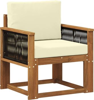 vidaXL Sof&aacute; Intermedio De Exterior Madera De Acacia S&oacute;lida Natural Vidaxl