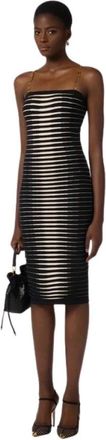 Elisabetta Franchi Zebra Jacquard Gebreide Jurk - Dames - Casual kleedjes - Veelkleurig - L - Polyester - Kleedjes