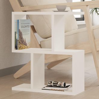 Dmora Mesa De Sal&oacute;n Ceprano, 2 Compartimentos, Rectangular, Tablero De Madera, 45x17x51h Cm Blanco