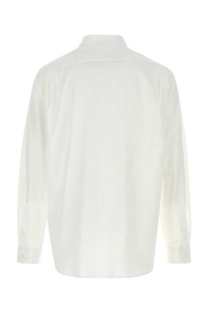 Loewe Mens White Poplin Shirt Exterior: Cotton Camicie