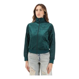 adidas Jassen, Dames, Groen, S, Polyester, Adicolor Velour Trainingsjack