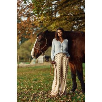 La petite &eacute;toile Soepele broek met wijde pijpen en print, Polia