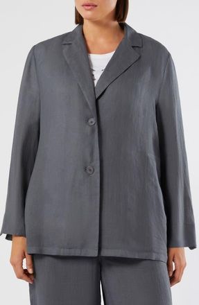 Marina Rinaldi Vozioso Ramie Jacket in Medium Grey at Nordstrom, Size 20 - W