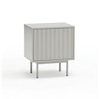 Teulat Mesita de noche 1 caj&oacute;n y 1 caj&oacute;n interno gris claro