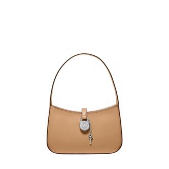 Michael Kors Lyra Kleine Leren Pochette - Dames - Tassen - Beige - Maat: ONE Size Leer
